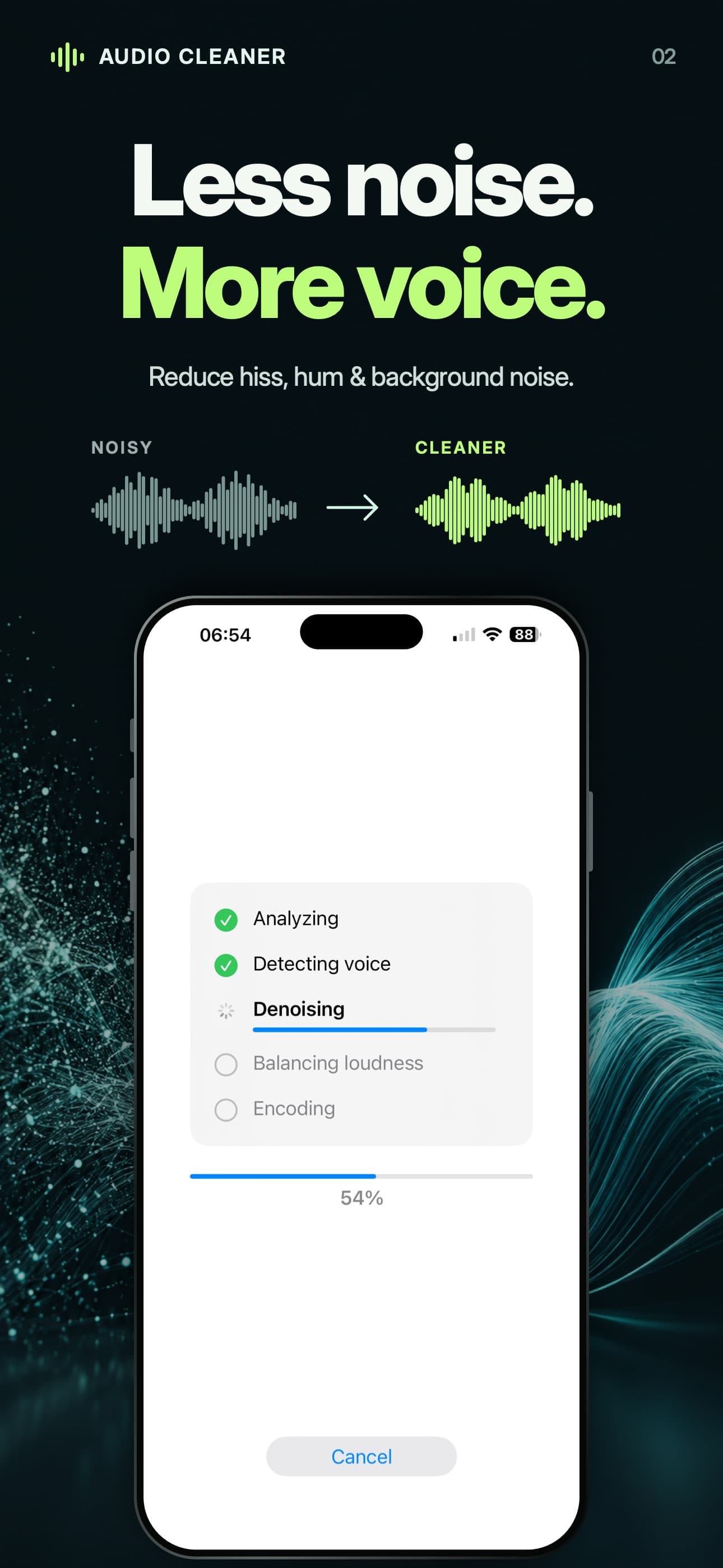 Reduce background noise in a spoken recording