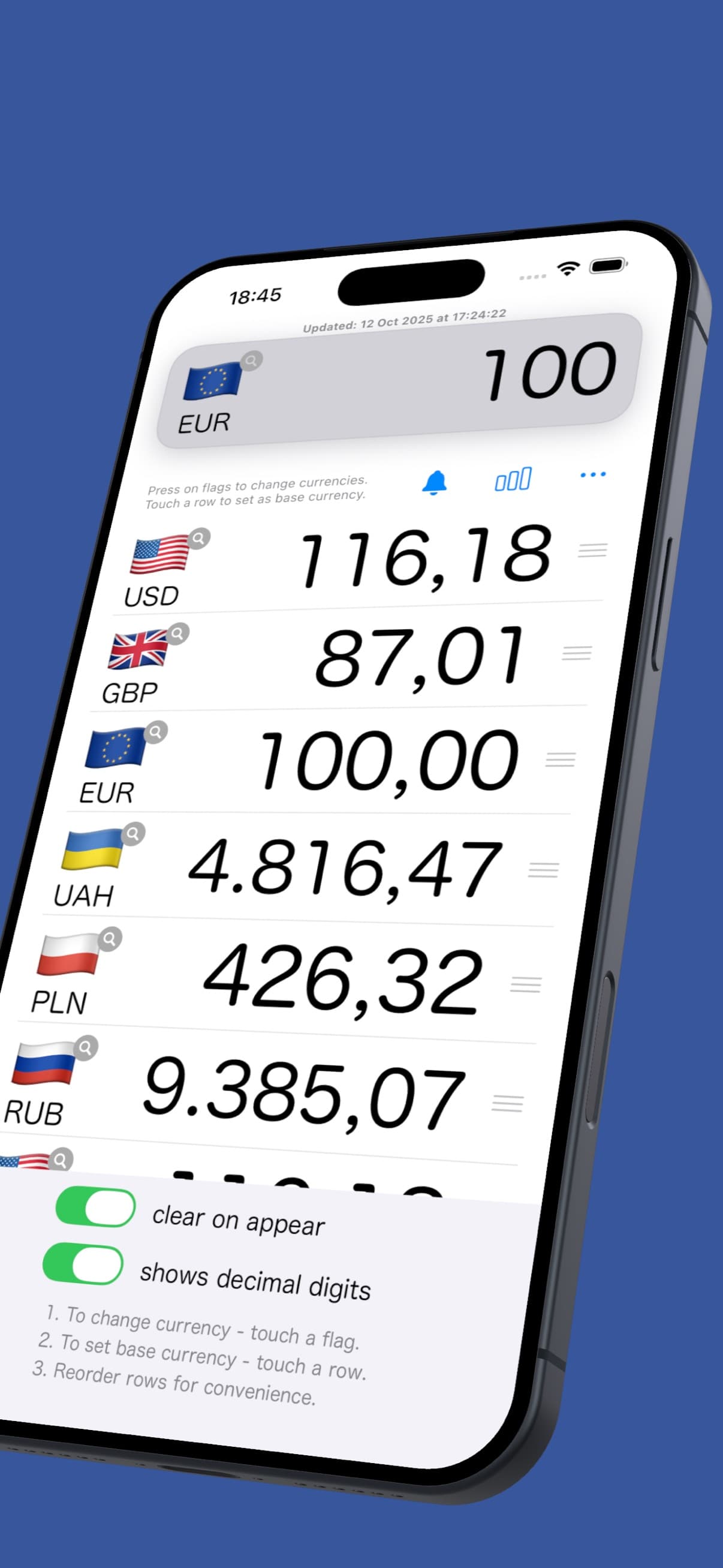 Convert amounts as you type