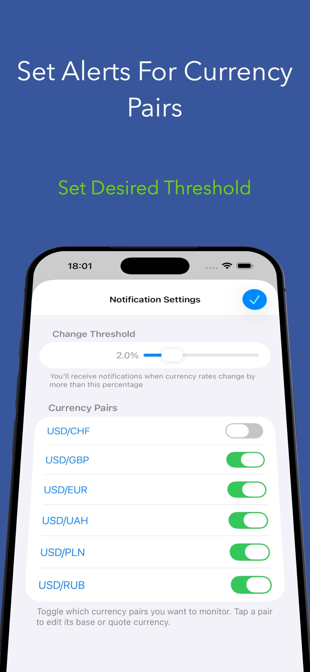 Custom rate alerts