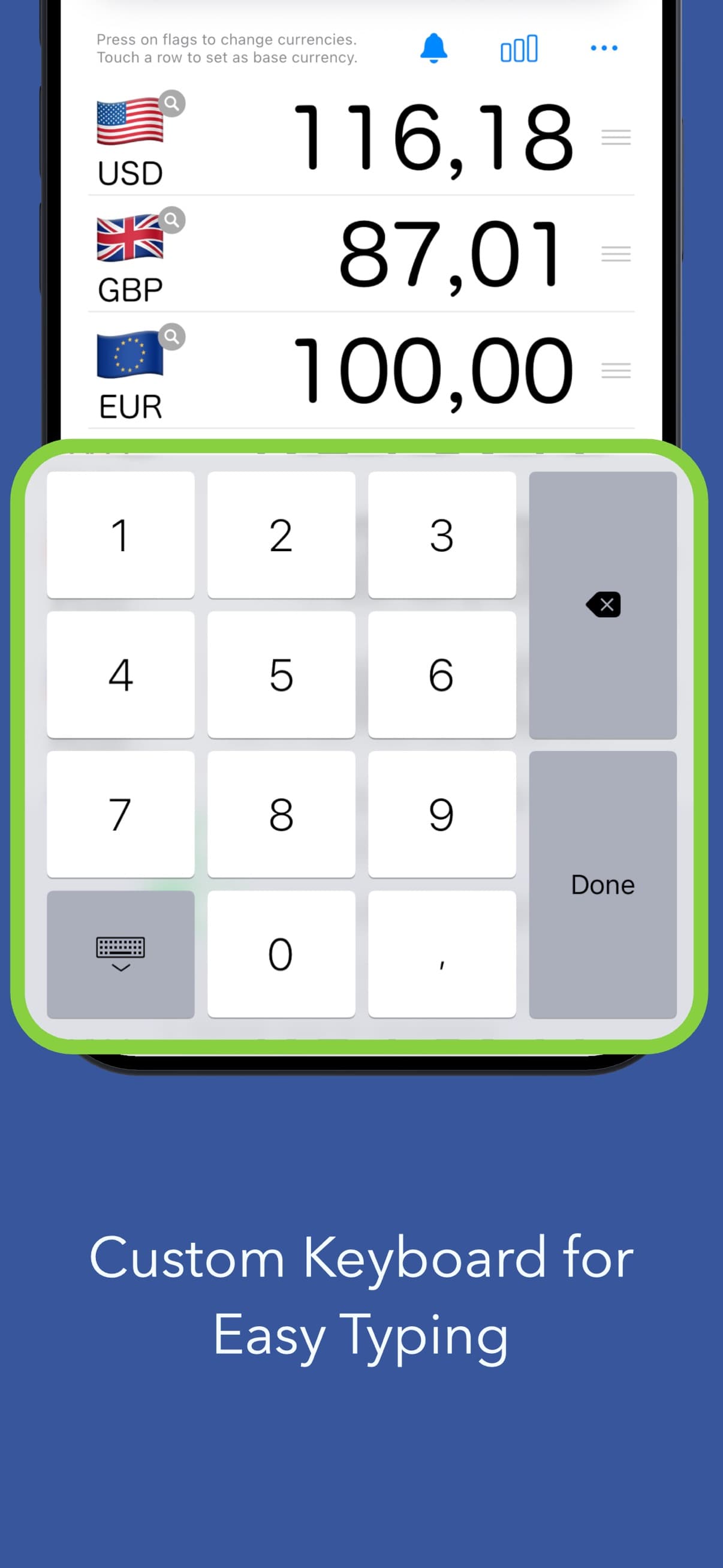 Custom number keyboard