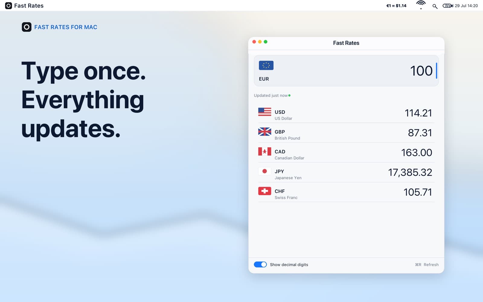 Instant conversion on Mac