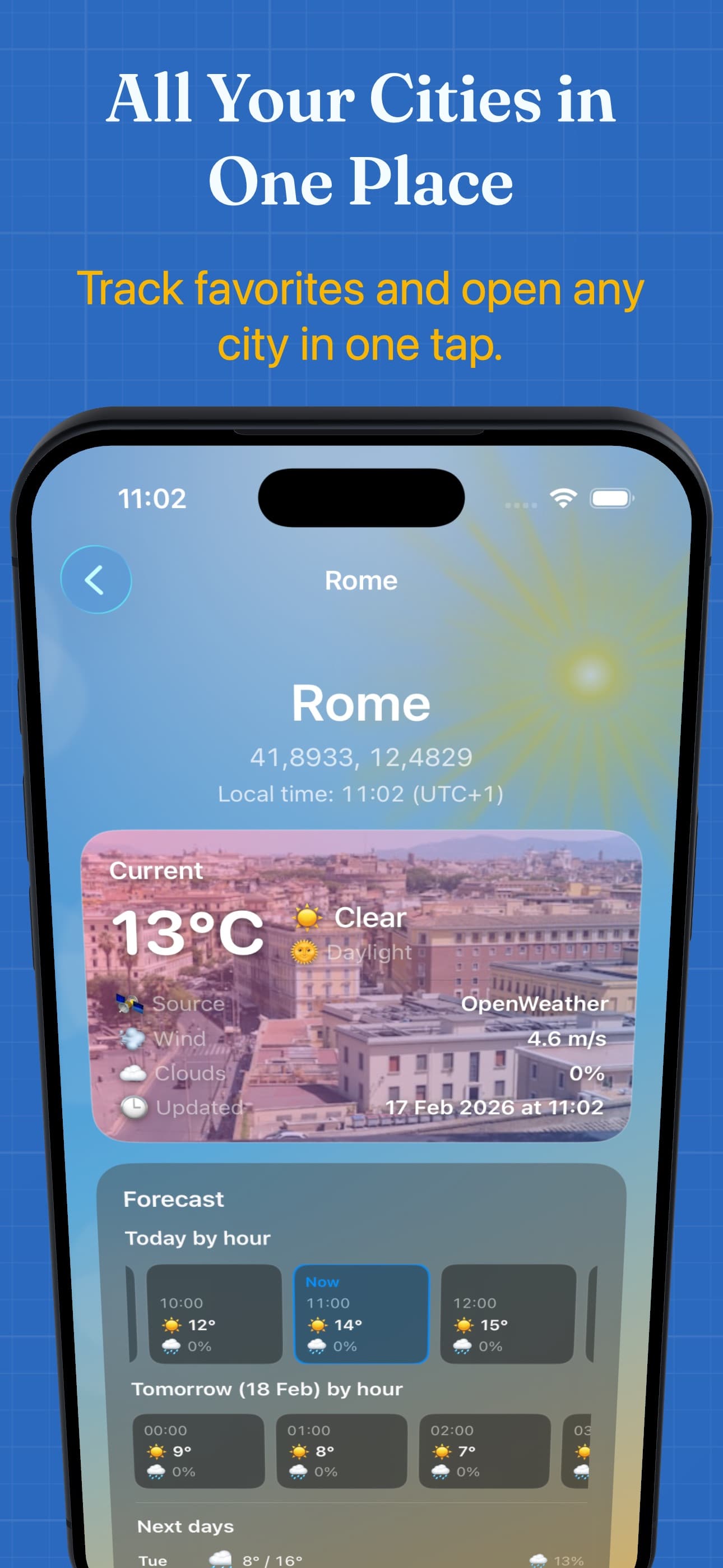 Weather across your cities
