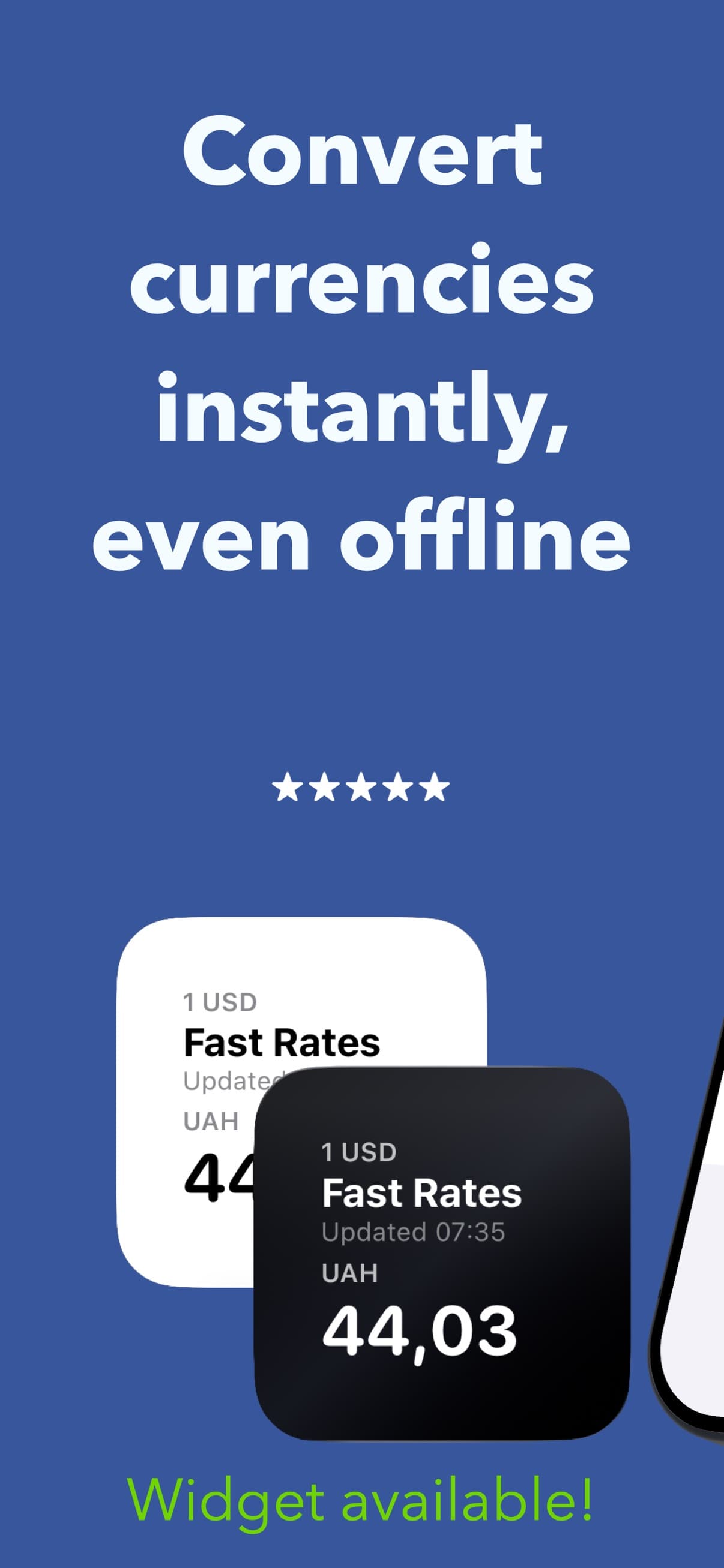 Instant offline currency conversion